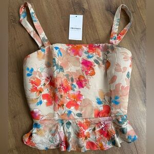 Frankly Floral Crop Tank Top- NWT